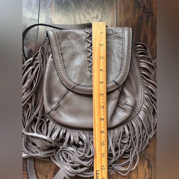 JOE'S Leather Haywood Purse Crossbody Fringe Small Handbag Western Brown Hobo - Picture 13 of 14